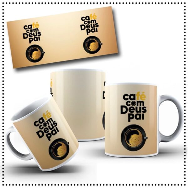 Arte Digital Caneca Cafe Com Deus Pai Png 2