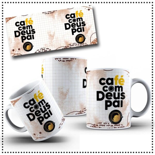 Arte Digital Caneca Cafe Com Deus Pai Png 4