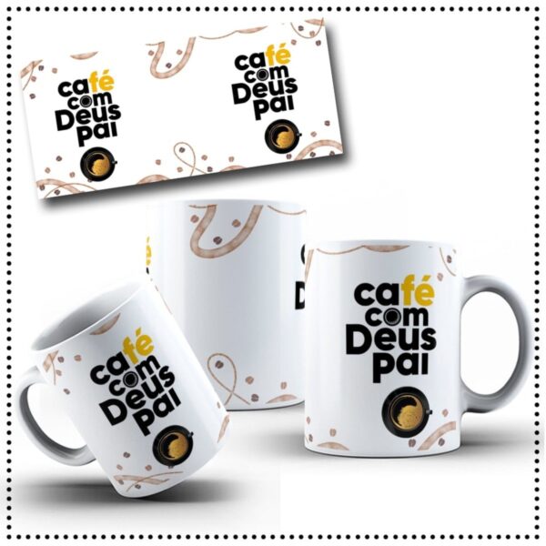 Arte Digital Caneca Cafe Com Deus Pai Png 5