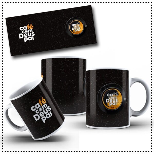 Arte Digital Caneca Cafe Com Deus Pai Png
