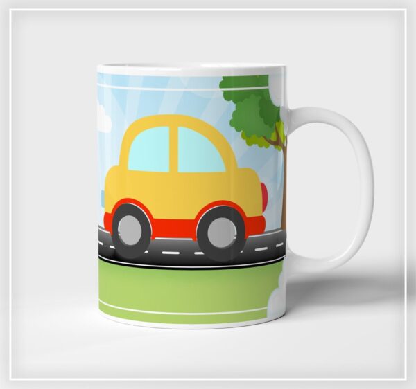 Arte Digital Caneca Carrinhos - Arquivo Digital
