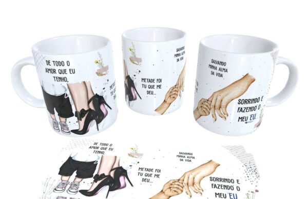 Arte Digital Caneca de Todo Amor Mãe - Png e Corel