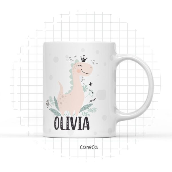 Arte Digital Caneca Dino Menina - Arquivo Digital