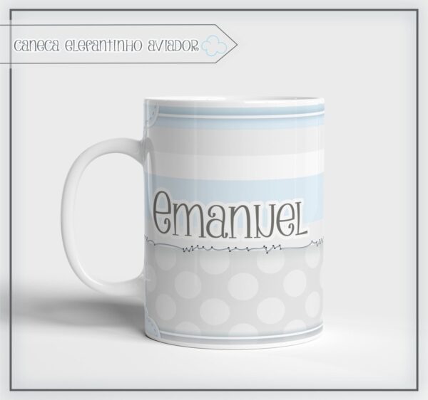 Arte Digital Caneca Elefantinho Aviador - Arquivo Digital - Imagem 2