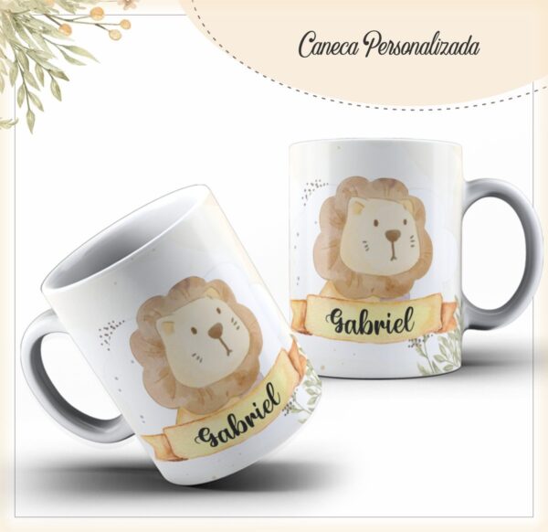 Arte Digital Caneca Leãozinho Fofo - Arquivo Digital