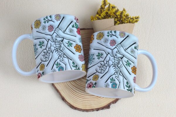 Arte Digital Caneca Mãozinhas Dia das Mães - Png