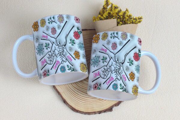 Arte Digital Caneca Mãozinhas Dia das Mães - Png - Imagem 2
