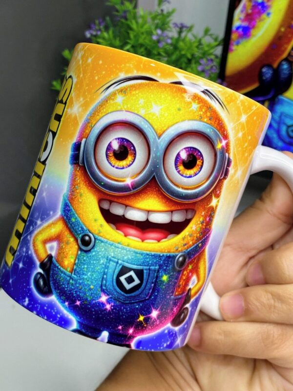Arte Digital Caneca Minions Glitter - Png - Imagem 3