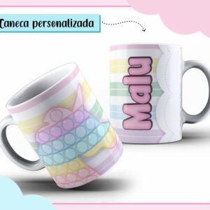arte digital caneca pop it menina arquivo digital sublimacao
