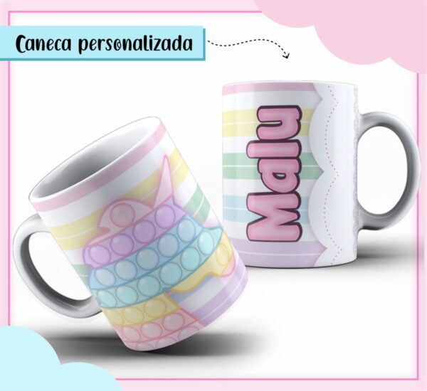 Arte Digital Caneca Pop It Menina - Arquivo Digital