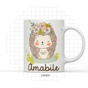arte digital caneca porco espinho arquivo digital sublimacao caneca