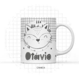 arte digital caneca raposo escandinavo arquivo digital personalizacao