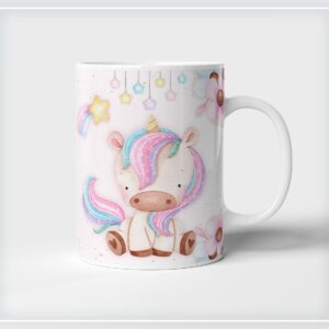 arte digital caneca unicornio neutro arquivo digital infantil