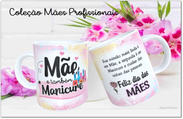 Arte Digital Canecas Mães Profissionais - Png e Corel