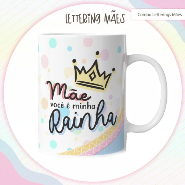 Arte Digital Lettering Caneca Mãe - Modelo 5 - Arq. Digital