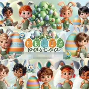 Arte Digital Mascotinhos Da Pascoa Meninos Projetos Criativos