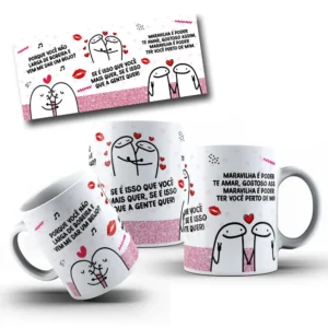 Arte Digital "Vem Me Dar um Beijo" para Caneca