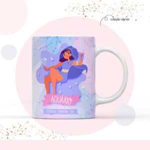 arte para sublimacao caneca signo aquario arquivo digital papel e cia