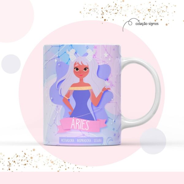 Arte para Sublimação Caneca Signo Áries - Arquivo Digital