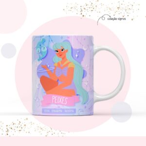 arte para sublimacao caneca signo peixes arquivo digital papel e cia