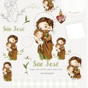 Arte Religiosa Sao Jose Aquarela Personalizados Projetos Diy 2