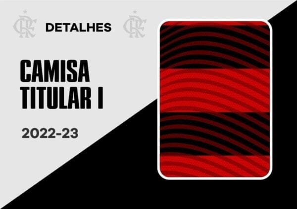 Arte Template Camisa Flamengo Titular 2022-23 Vetor