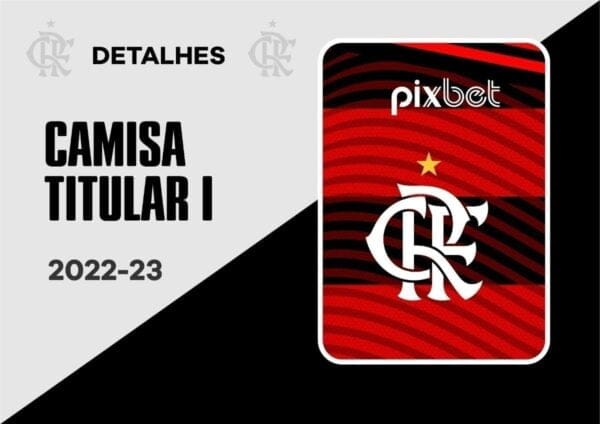 Arte Template Camisa Flamengo Titular 2022-23 Vetor