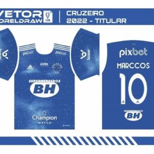 Arte Vetor Camisa Cruzeiro 1 Titular 2022-2023 Cdr Corel