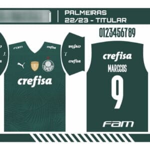 Arte Vetor Camisa Palmeiras 1 Titular 2022-2023 Cdr Corel