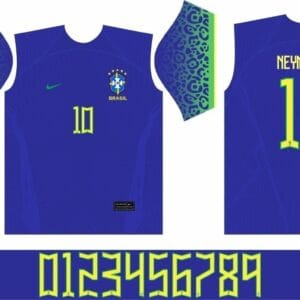 Arte Vetor Corel Camisa Brasil 2022 Copa Mundo Catar + Fonte