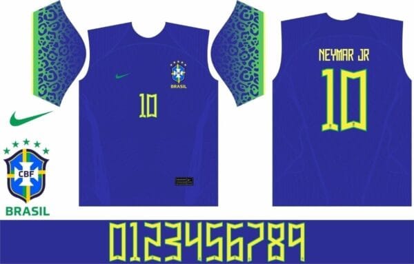 Arte Vetor Corel Camisa Brasil 2022 Copa Mundo Catar + Fonte