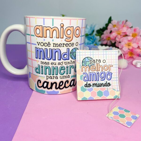 Artes Caneca Amizade Dia das Amigas Sublimação + Caixinha
