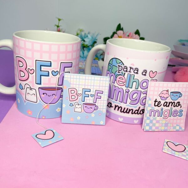 Artes Caneca Amizade Dia das Amigas Sublimação + Caixinha