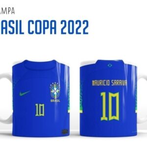 Artes Caneca Brasil Seleção Time Copa Do Mundo 2022