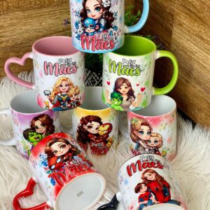 Artes Caneca Dia das Mães Heróis Vingadores Png + Cliparts