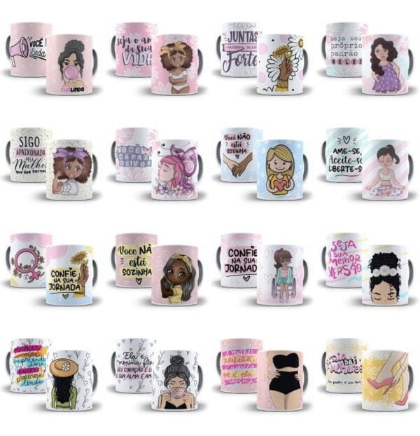 Artes Caneca Dia Das Mulheres Frases Motivacionais Editável