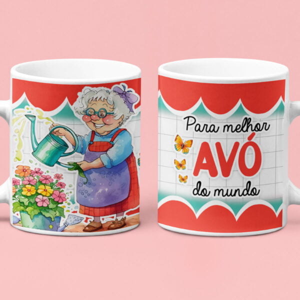 Artes Caneca Dia dos Avós Coloridas Fofas Sublimação PSD - Imagem 9