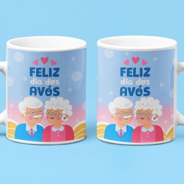 Artes Caneca Dia dos Avós Coloridas Fofas Sublimação PSD - Imagem 8