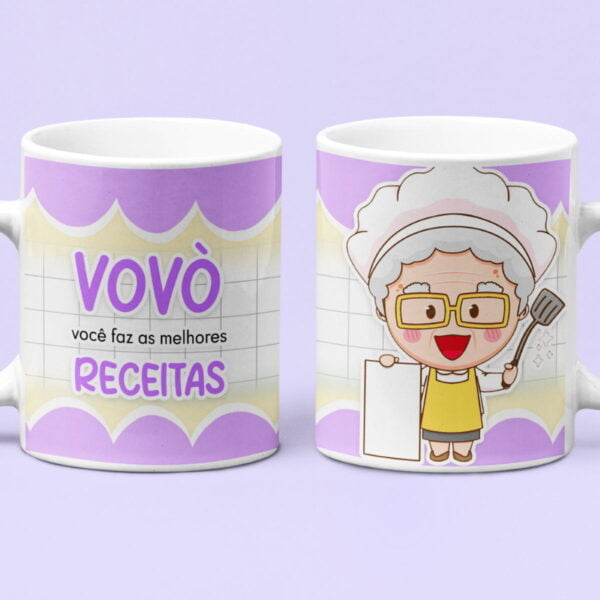 Artes Caneca Dia dos Avós Coloridas Fofas Sublimação PSD - Imagem 5