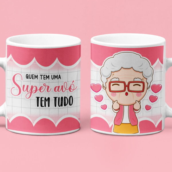 Artes Caneca Dia dos Avós Coloridas Fofas Sublimação PSD - Imagem 2