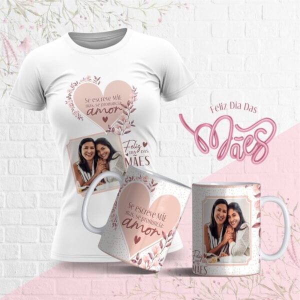 Artes Caneca E Camiseta Dia Das Mães Floral Editável Corel