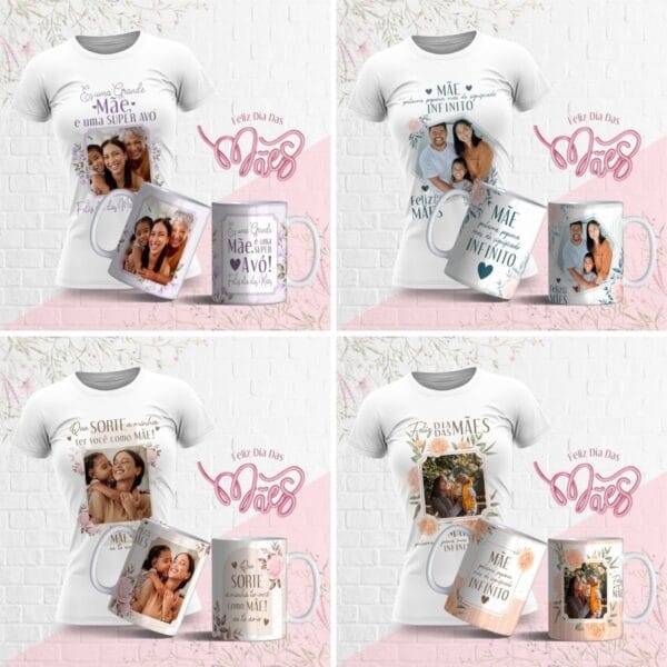 Artes Caneca E Camiseta Dia Das Mães Floral Editável Corel