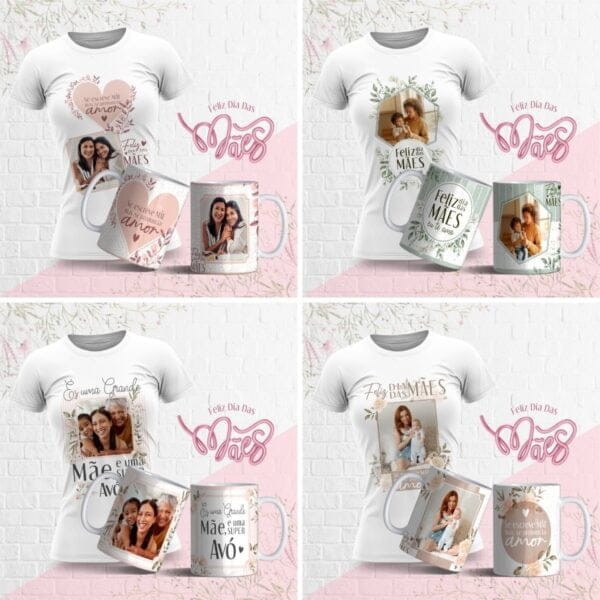 Artes Caneca E Camiseta Dia Das Mães Floral Editável Corel