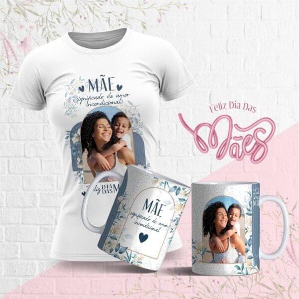 Artes Caneca E Camiseta Dia Das Mães Floral Editável Corel