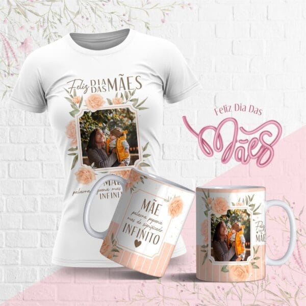 Artes Caneca E Camiseta Dia Das Mães Floral Editável Corel