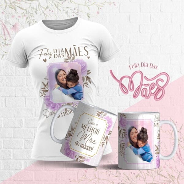 Artes Caneca E Camiseta Dia Das Mães Floral Editável Corel