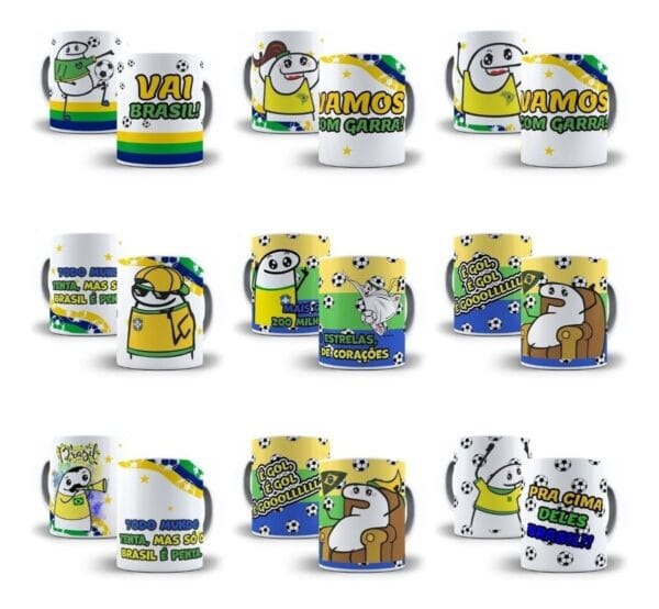 Artes Caneca Flork Seleção Brasileira Copa 2022 Sublimação