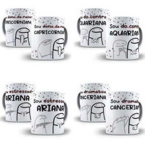 Artes Caneca Flork Signos Frases Engraçadas Sublimação