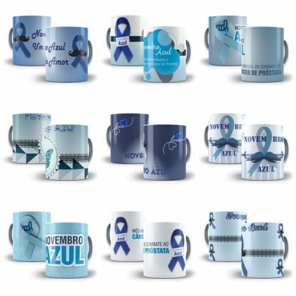 Artes Caneca Novembro Azul Editável Em Corel e Photoshop - Imagem 2