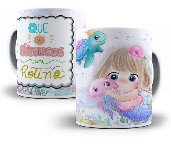 Artes Caneca Personagens Motivacional Cute Fofas Editável